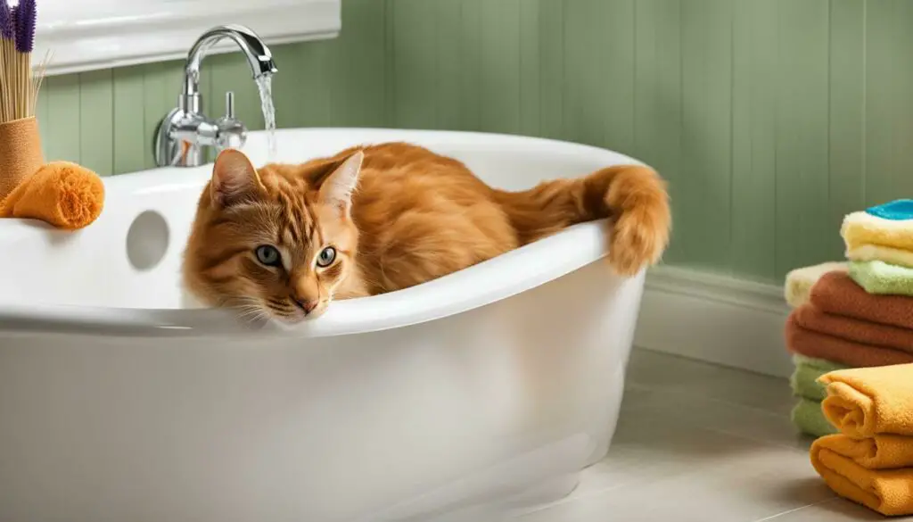 cat bathing area