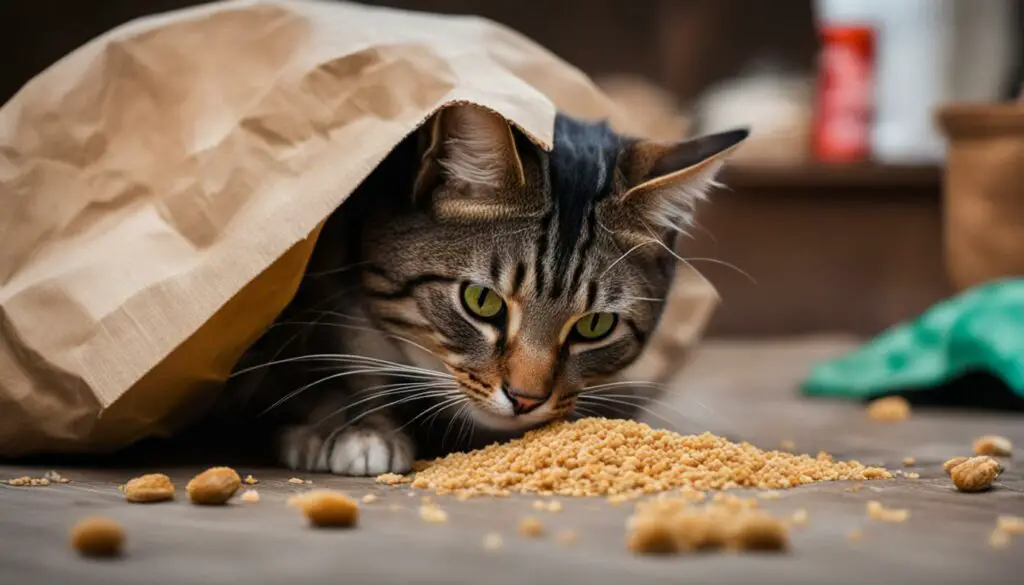 cat burying food