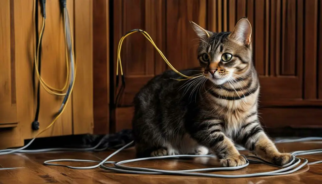 cat chewing cords