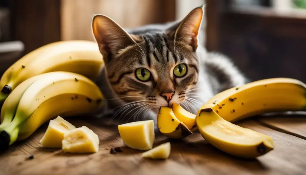cat eating a banana