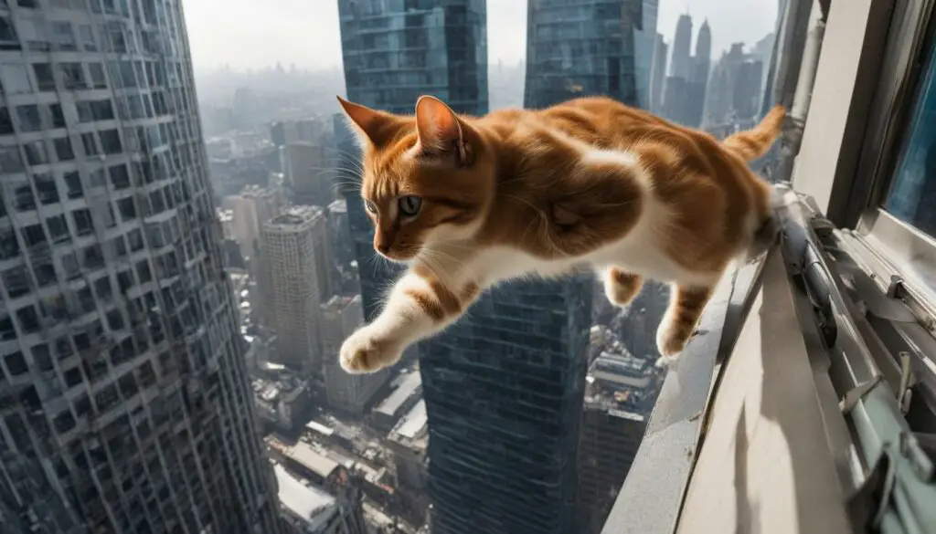 cat falling out of window