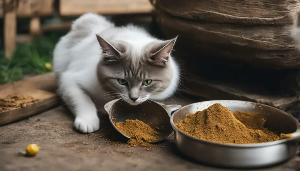 cat hiding food