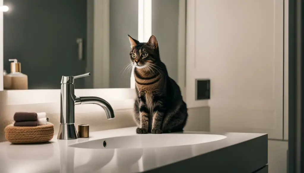 cat meowing in bathroom