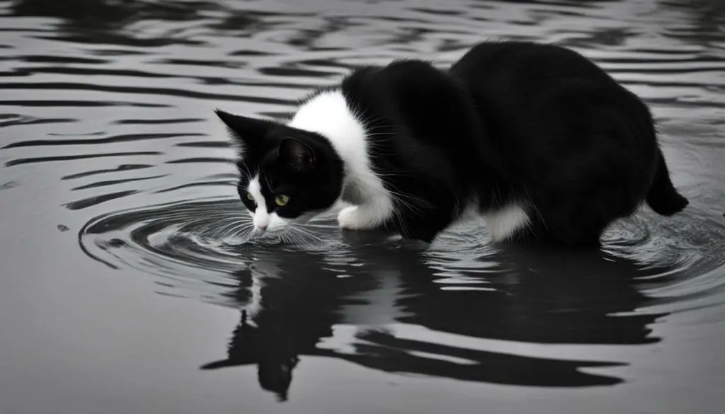 cat pawing at water dish