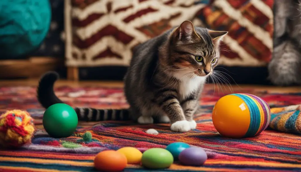 cat playing with a ball