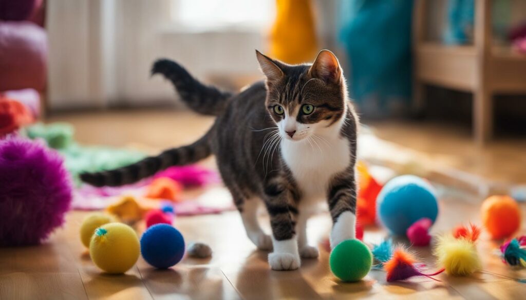 cat playing with toy