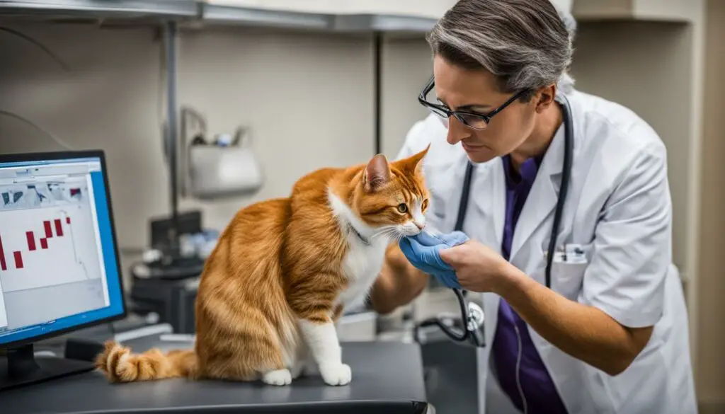 cat receiving medical examination
