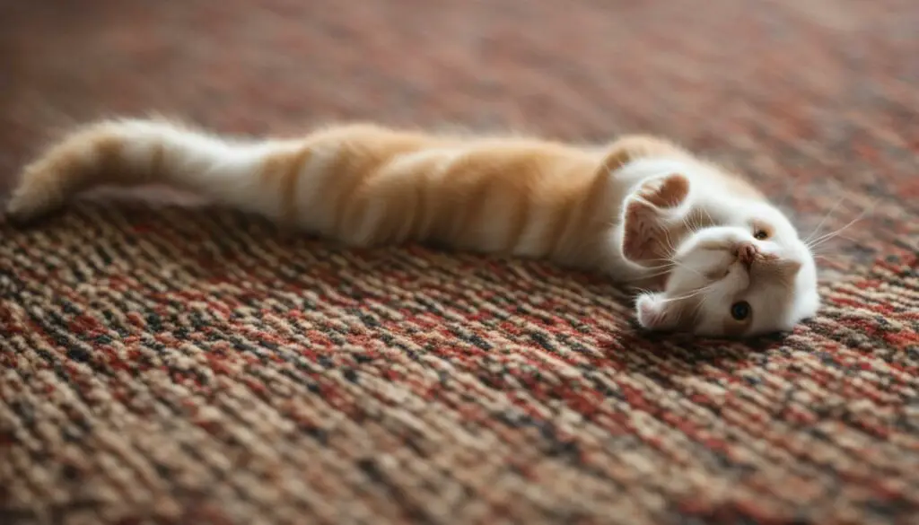 cat scooting on carpet