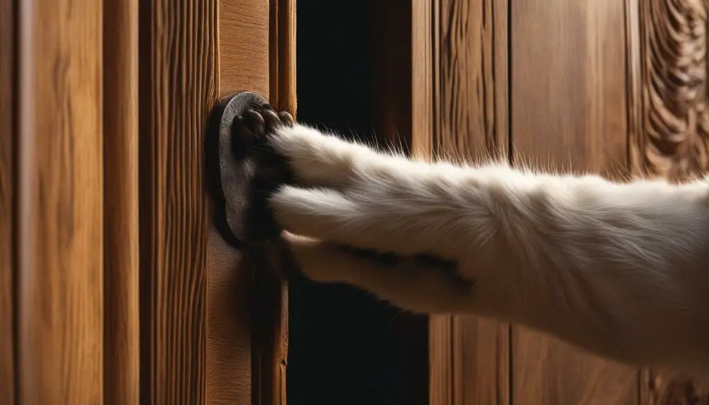 cat scratching door