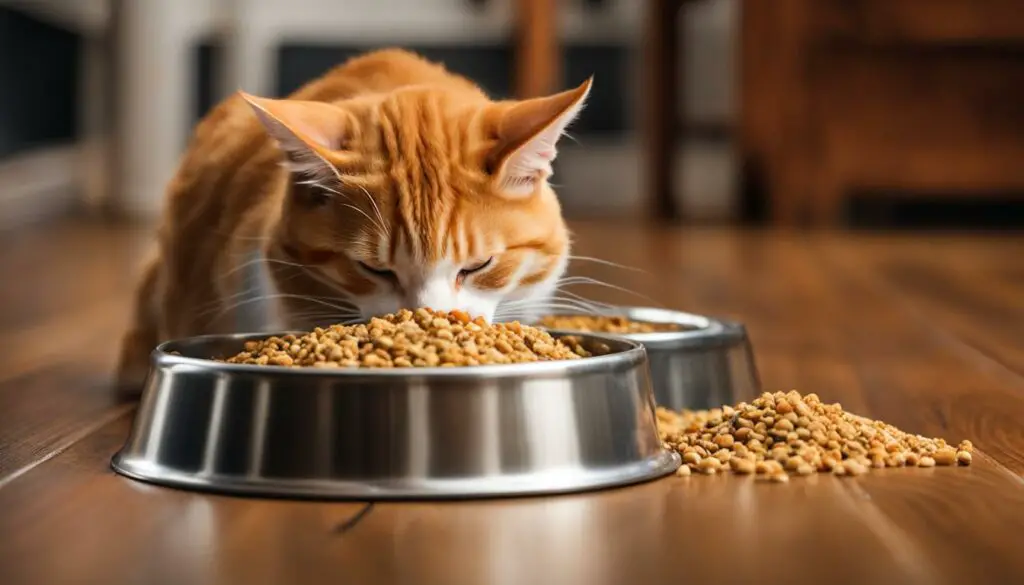 cat sneezing while eating