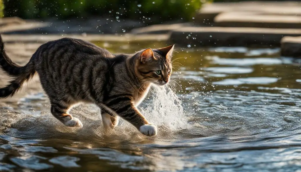 cat splashing water out of bowl
