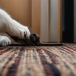 cat tearing up carpet in front of door