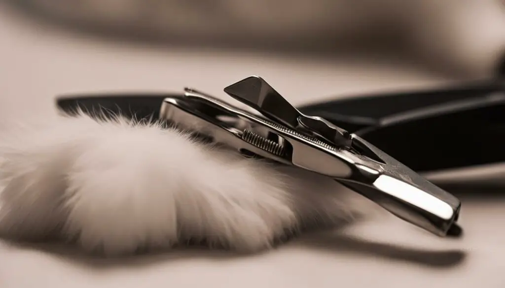cat using nail clippers
