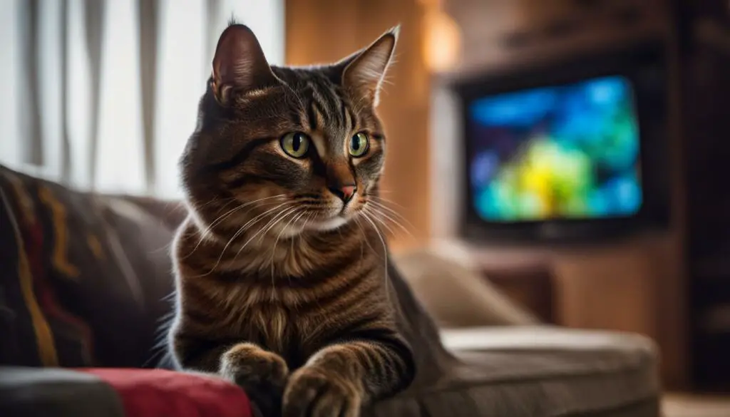 cat watching TV