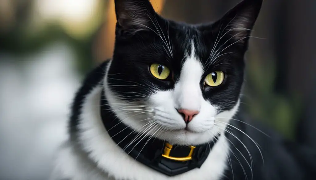 cat with a reflective collar