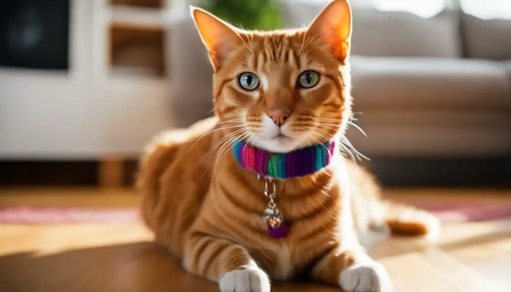 cat with a sock collar