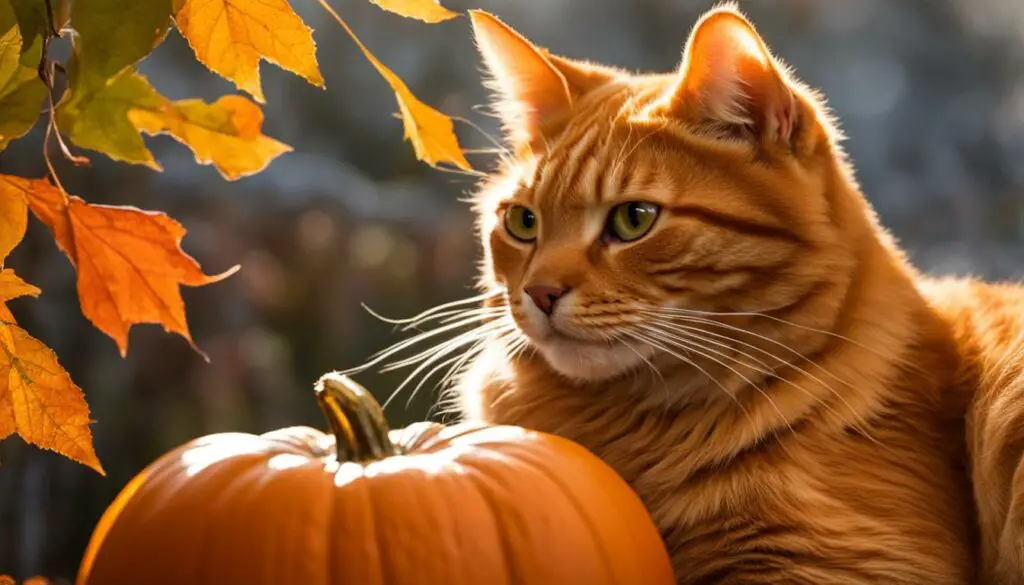 cats and pumpkin