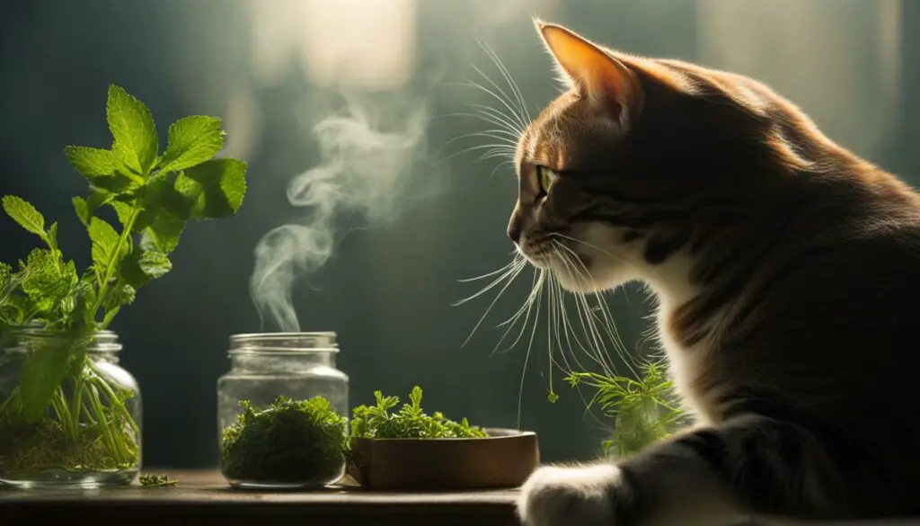 cats smelling weed