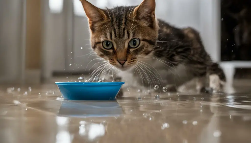 cats tipping over water bowls