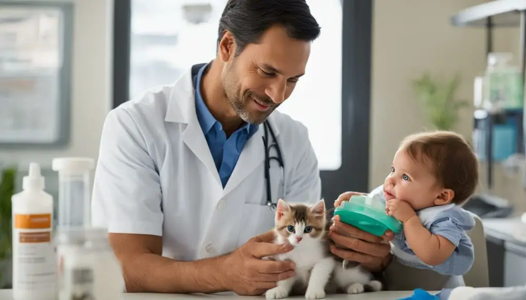 consulting with a veterinarian for guidance on safe flea control products for kittens