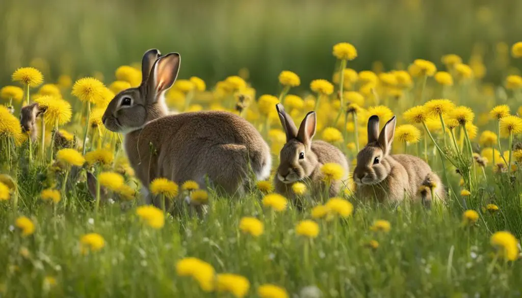 dandelions and rabbits