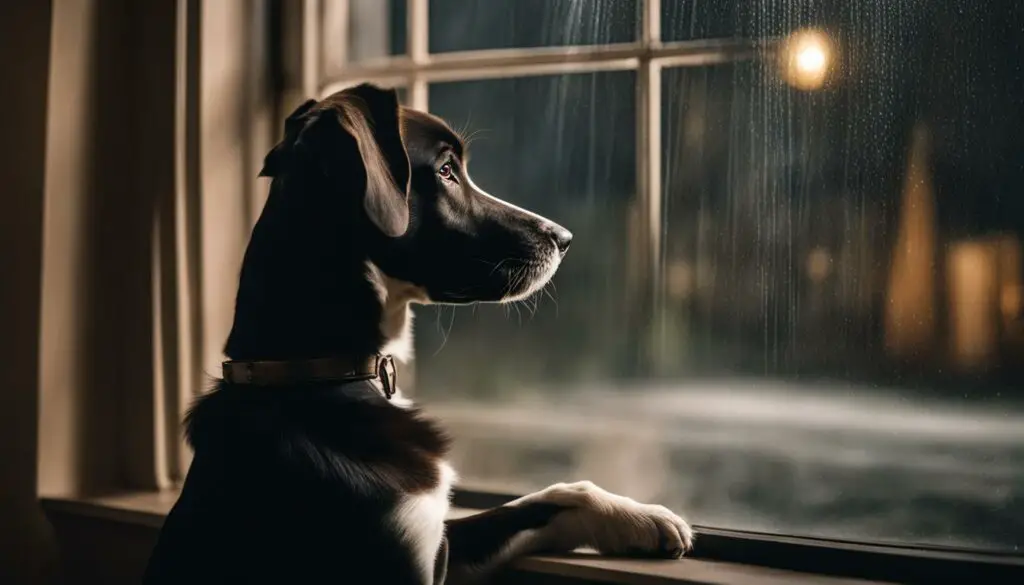 dog feeling sad