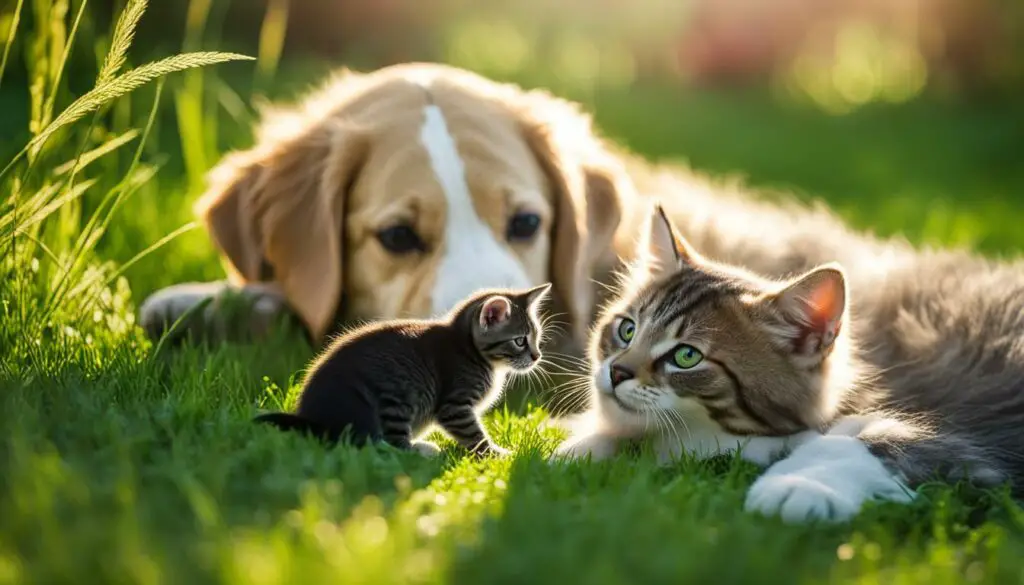 dog off-leash with kitten