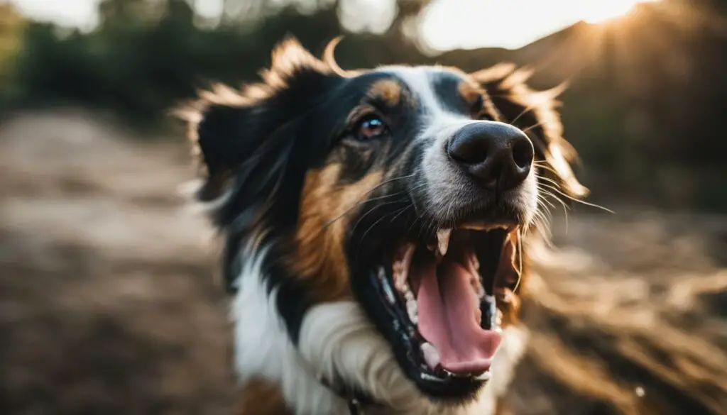 dog yawning