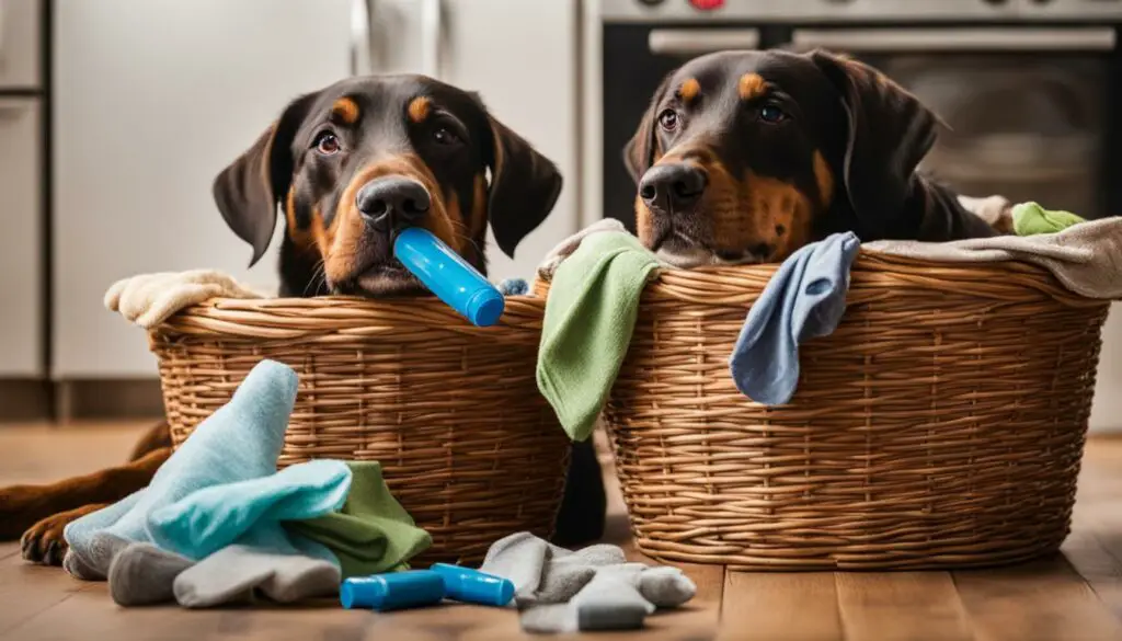 dogs eating socks