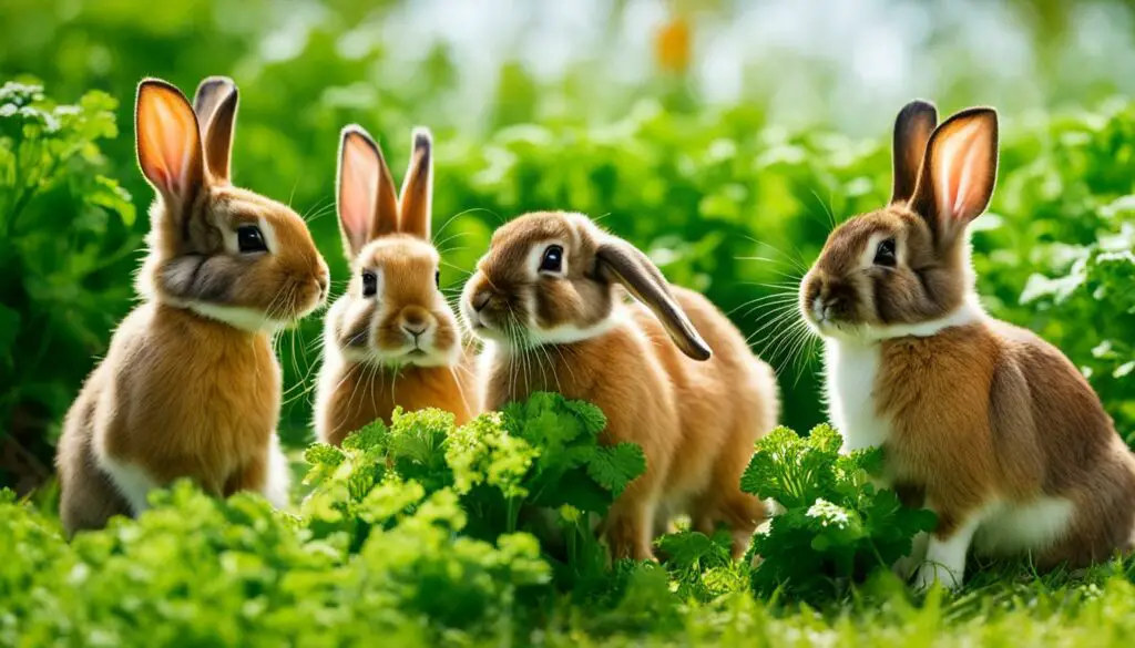 feeding rabbits parsley