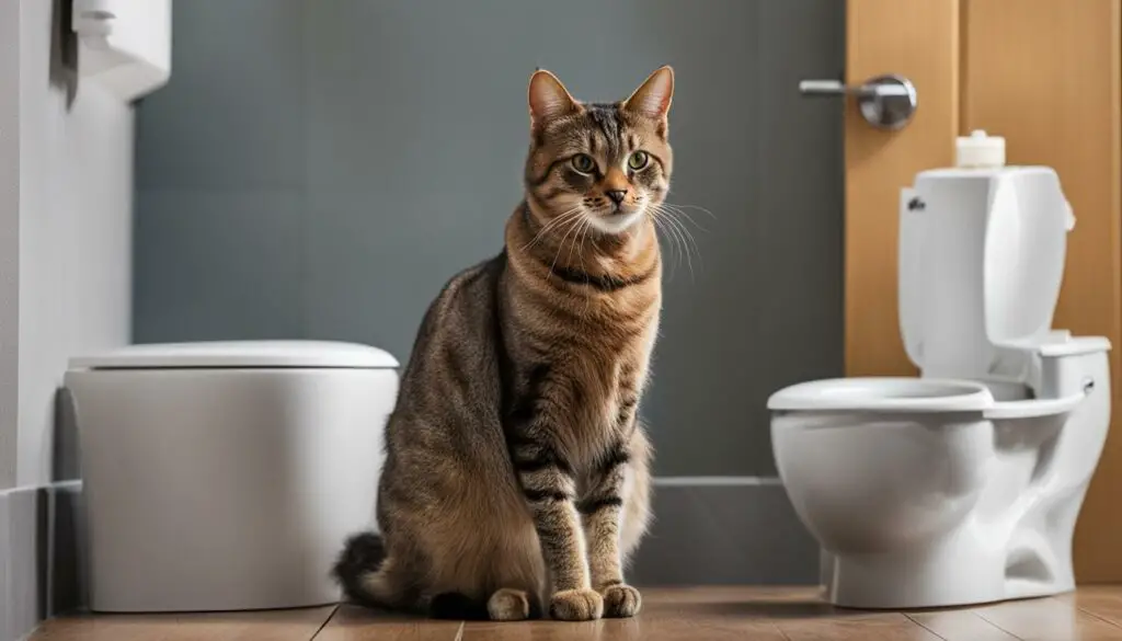 feline behavior during toilet time