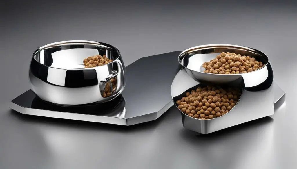glass and stainless steel cat food bowls