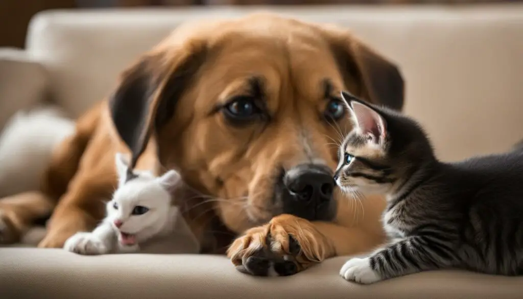 help kitten and dog get along
