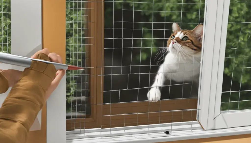 how to install a cat door in a window screen