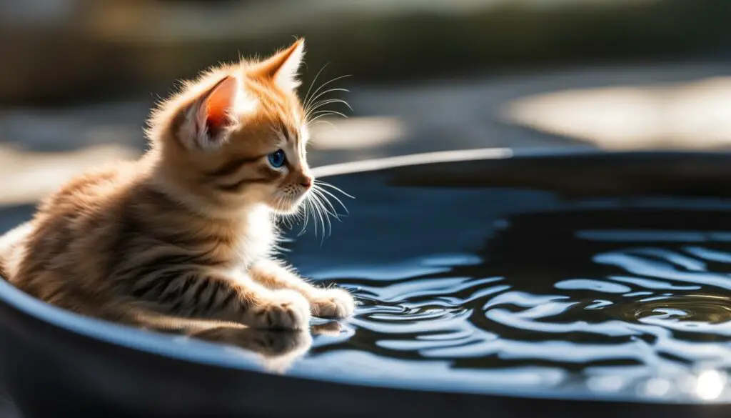introducing water to a kitten
