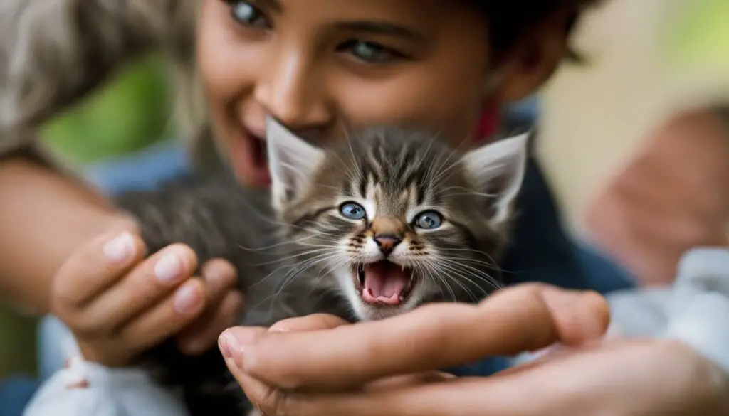 kitten biting