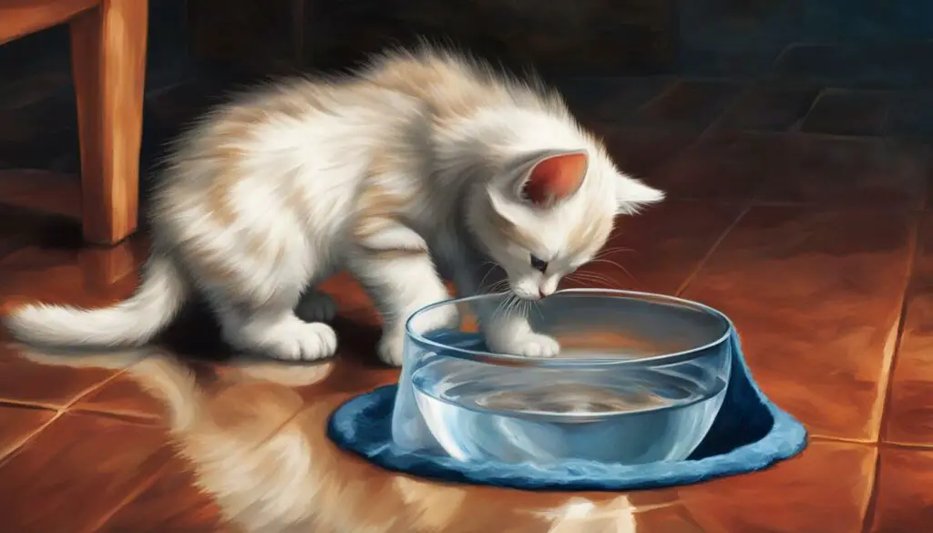kitten drinking water