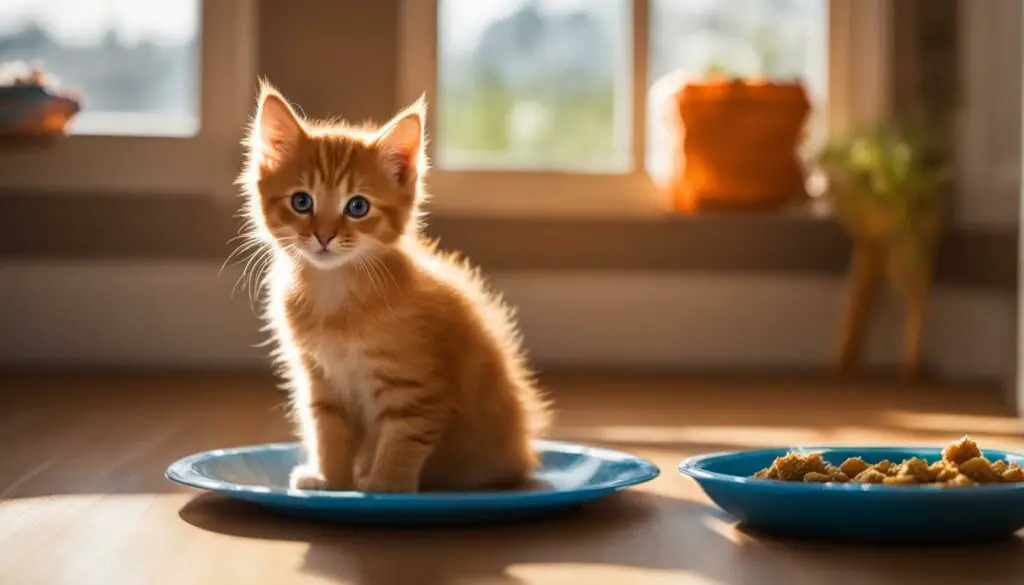 kitten eating