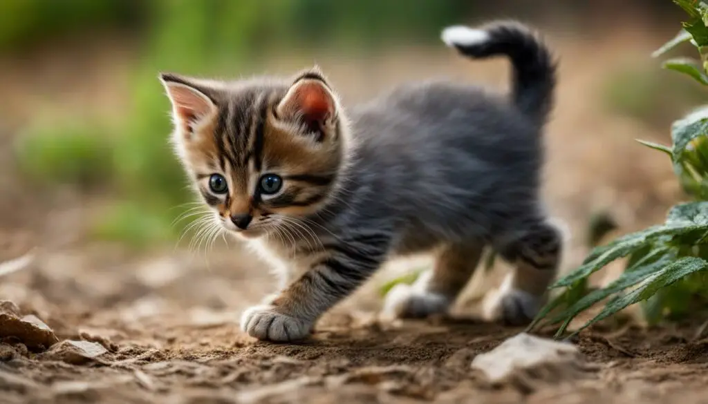 kitten running away from me