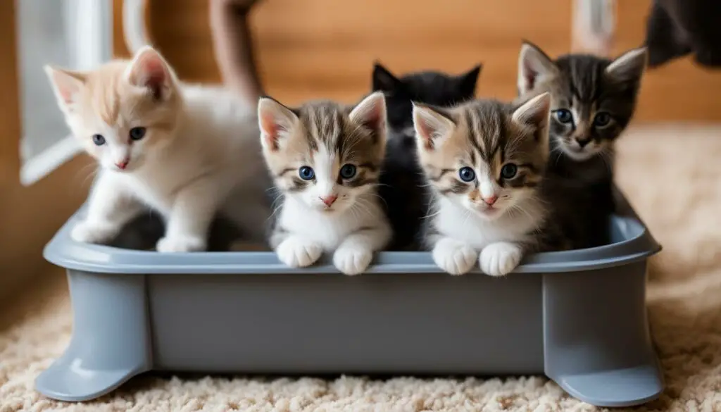 litter training for 4-week-old kittens