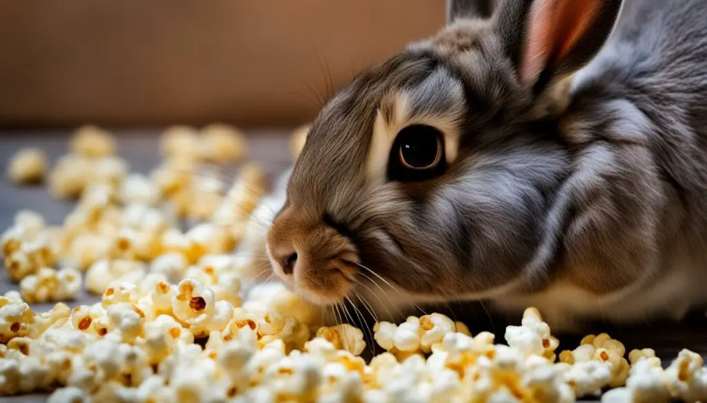 monitoring rabbit's health after eating popcorn