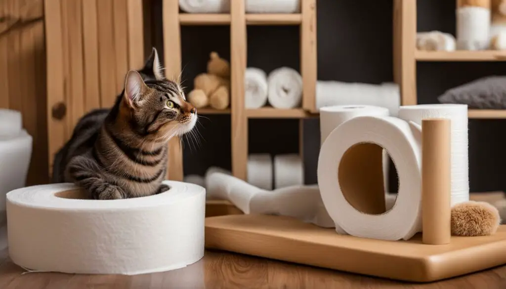 preventing cats from shredding toilet paper