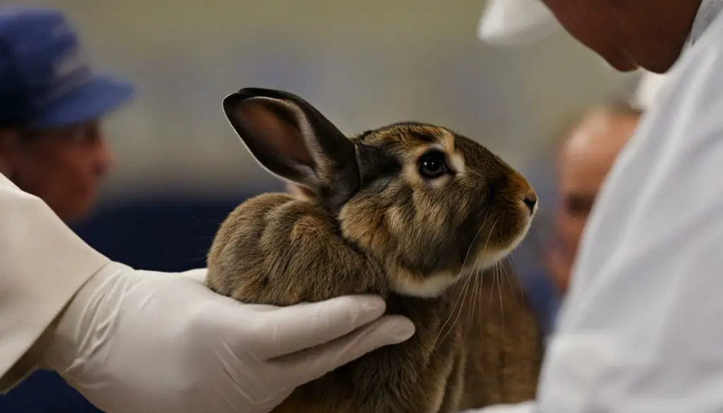 rabbit dewlap in a show