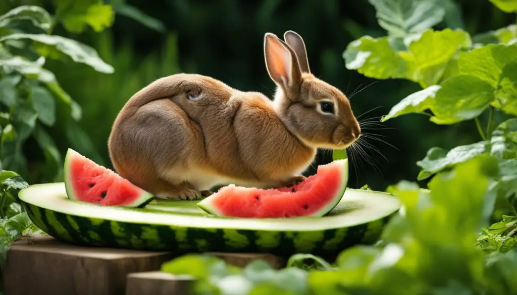 rabbit eating fruit