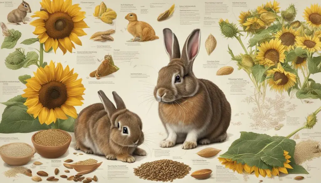 rabbit eating sunflower seeds