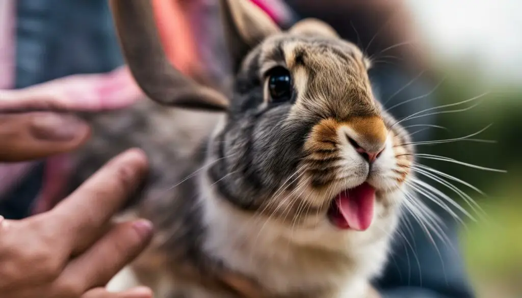 rabbit licking