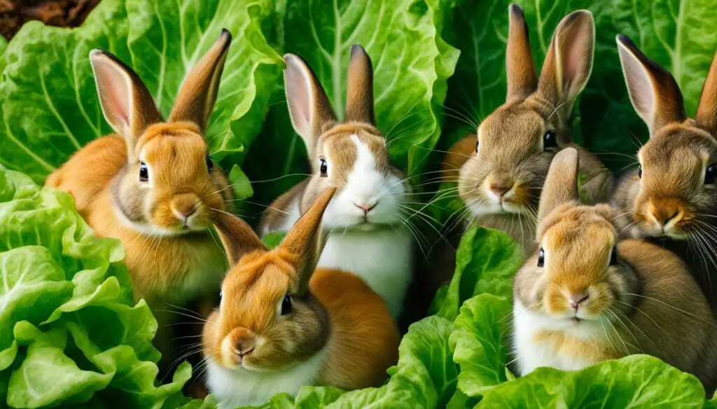 rabbits and romaine lettuce