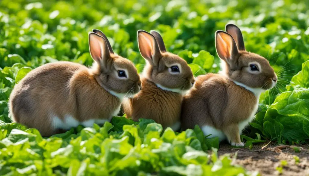 rabbits and spring mix
