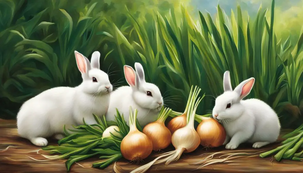 rabbits eating onions
