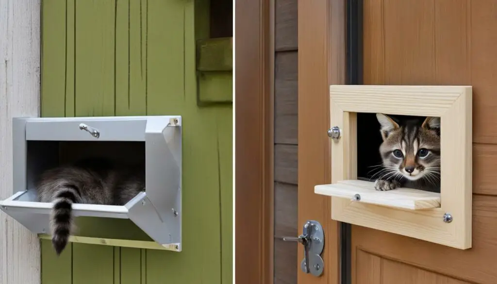 raccoon-proof cat door sizing and installation options